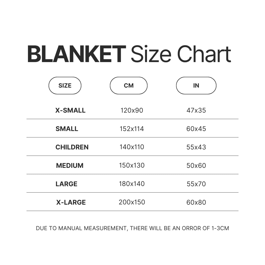 Blanket Size Chart - Daffy Duck Merch