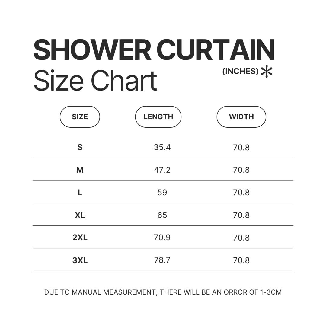 Shower Curtain Size Chart - Daffy Duck Merch