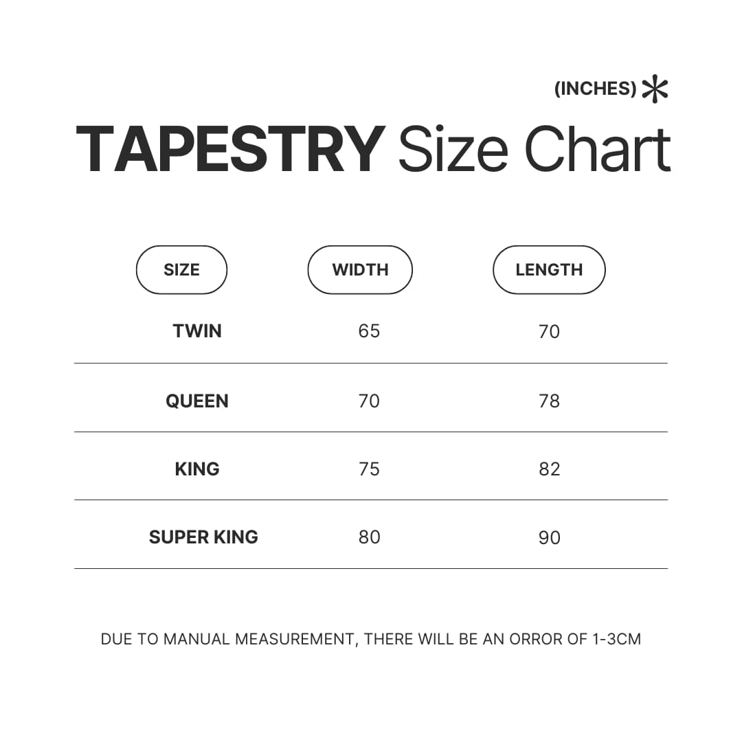 Tapestry Size Chart - Daffy Duck Merch